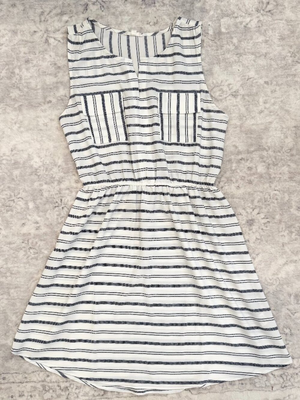 mine - Navy-and-white striped sleeveless dress